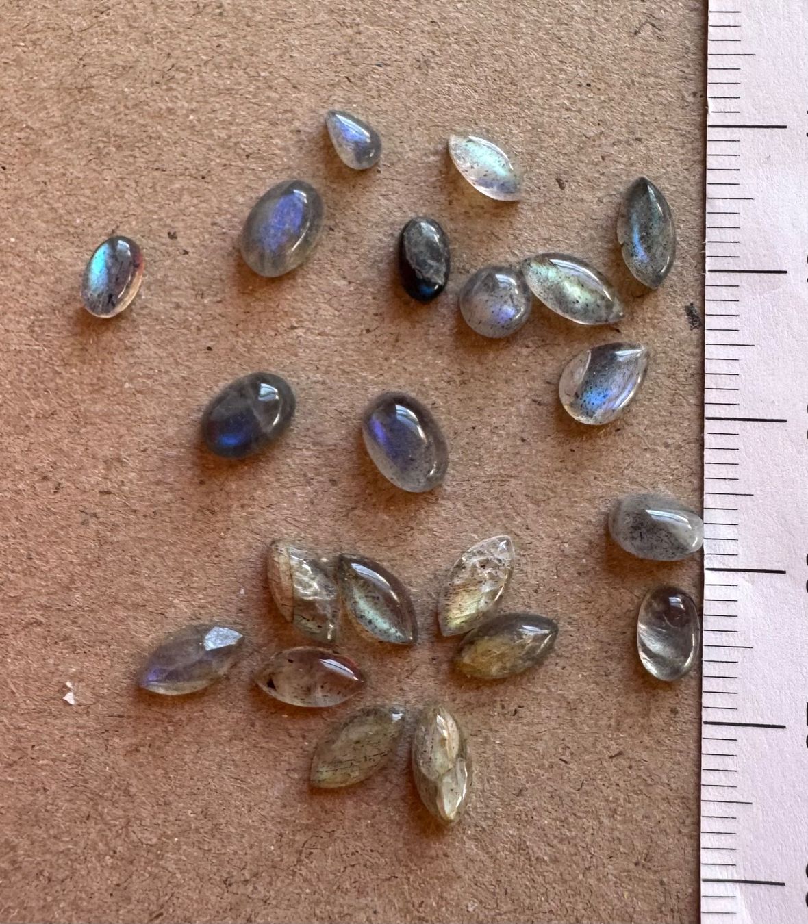 Pietre preziose: Labradorit Cabochons  ECHT!!!   top Farben/Glanz – Nuovo e nell'imballaggio originale da Leuggern venduto da gemshow 4