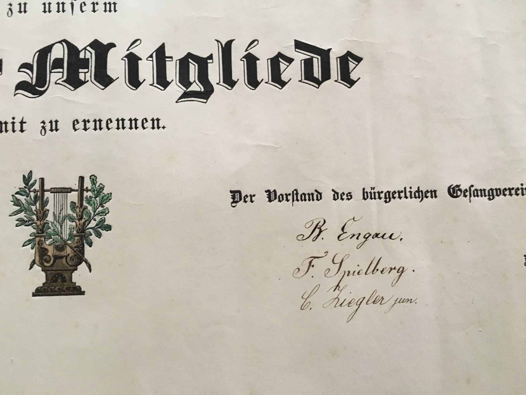 Cartoline: Ehren-Mitglied Gesangsverein 1873 – Usato da Gipf-Oberfrick venduto da Iberico 2
