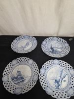 4 Wandteller blau weiss  Motiv ca. 20cm