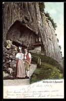 AK Wildkirchli, Frau in Tracht
