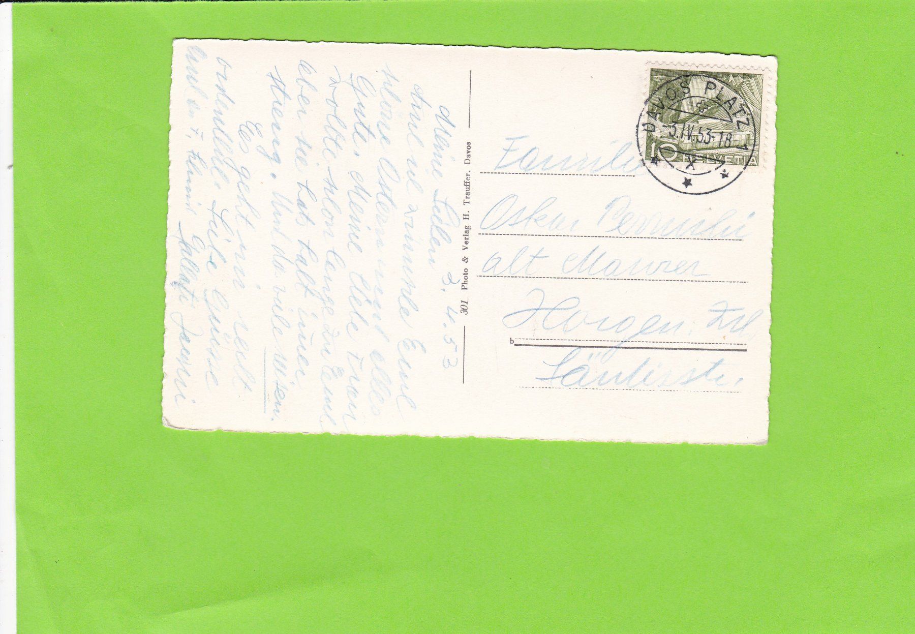 Cartoline postali: Davos – Usato da St. Peterzell venduto da neckertal 1