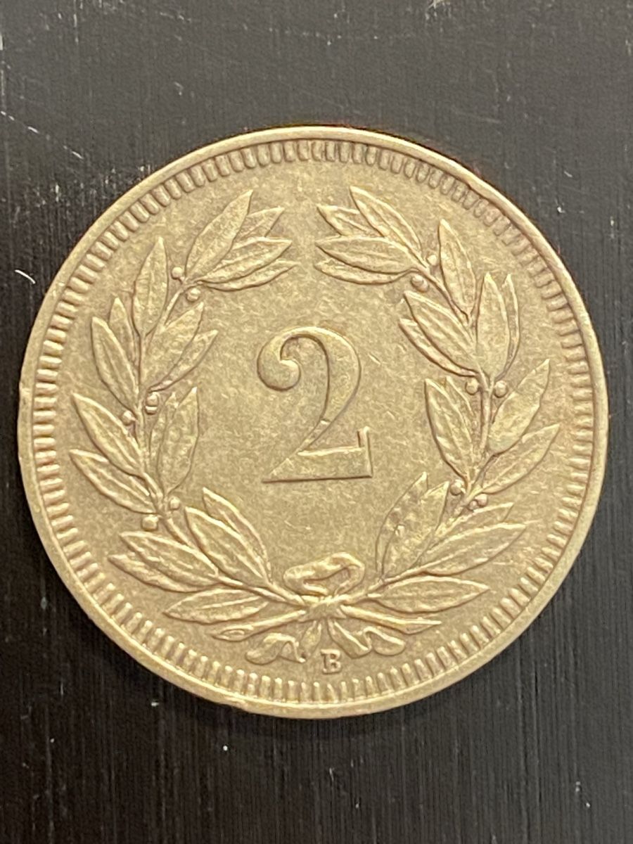 Alle Münzen: CH, 2 cts 1913 Cuivre  – Gebraucht aus Corsier-sur-Vevey von Ginoarturo