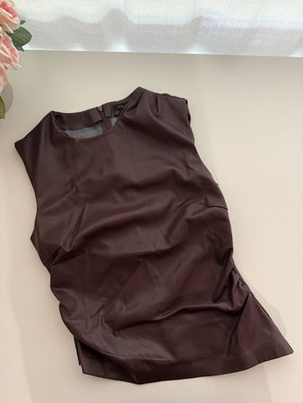 Damen Oberteil Amisu Kunstleder braun Grösse M neuwertig
