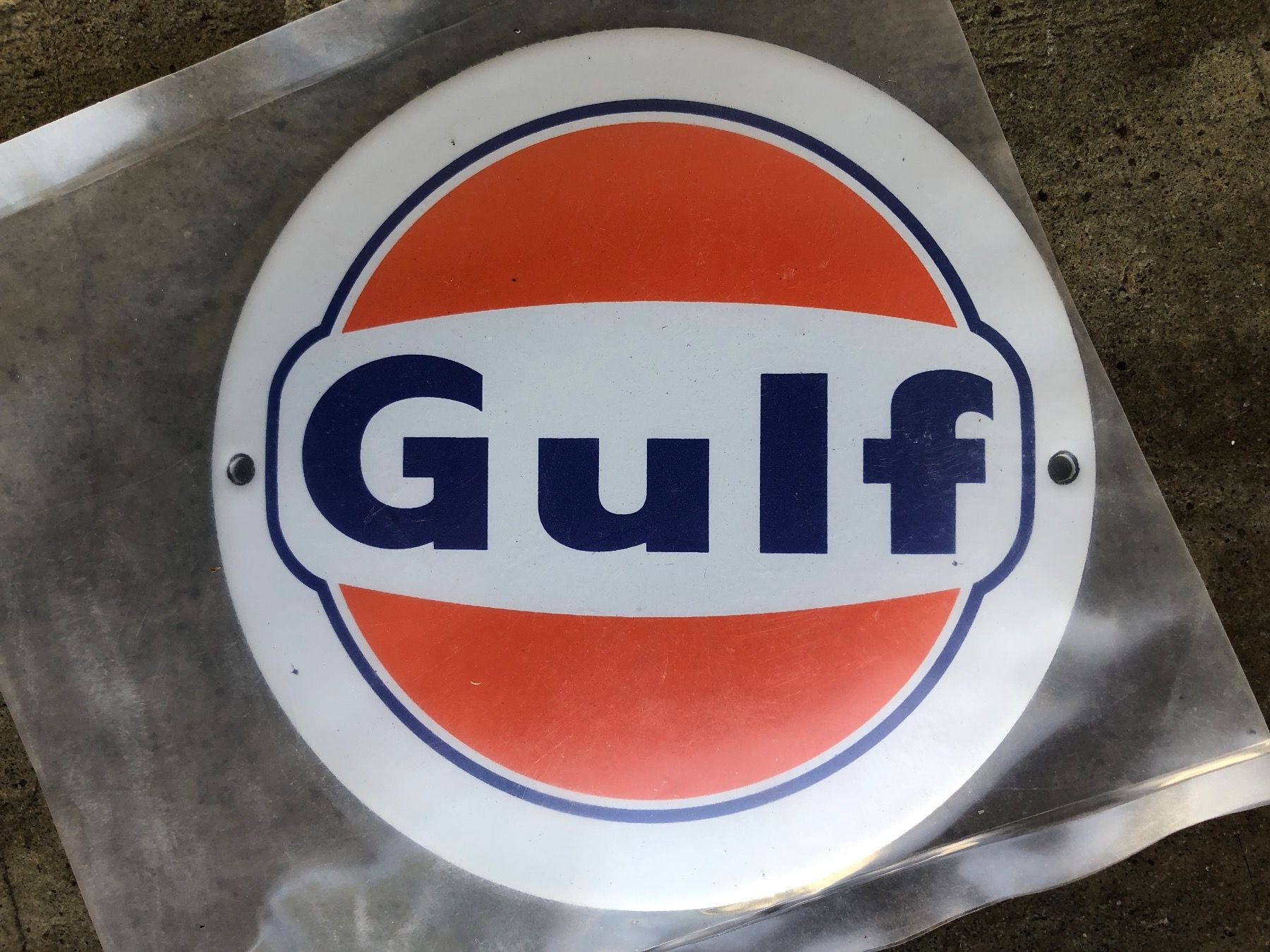 Insegne: Gulf werbung reklame classic benzin öl – Nuovo (secondo la descrizione) da Reinach AG venduto da rares75