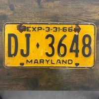 🇺🇸 1966 Vintage U.S. Autoschild - Maryland DJ-3648