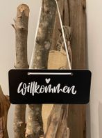 Shabby - Holzschild „Willkommen“