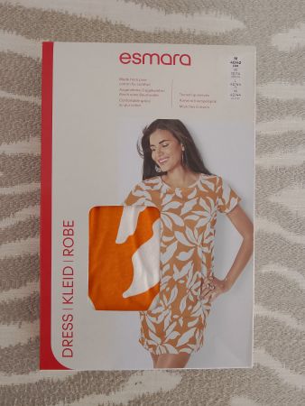 Esmara Kleid Baumwolle orange Muster Grösse M