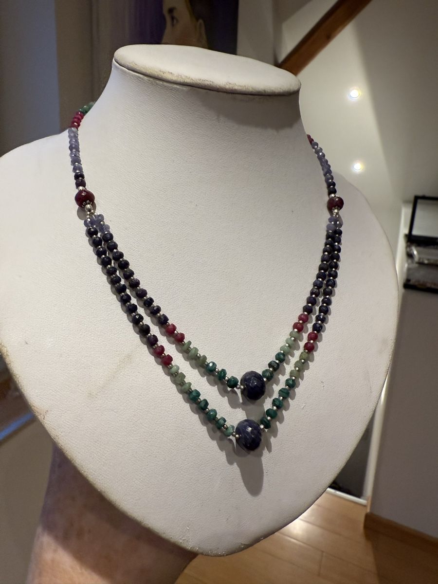Catenine: Wunderschöne Kette, Rubin, Saphir, Smaragd NEU – Nuovo e nell'imballaggio originale da Basel venduto da Chili007 5