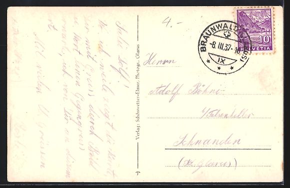 Cartes postales: Braunwald, Sanatorium mit Eckstöcken im – D'occasion à Berlin par bartko-reher 1