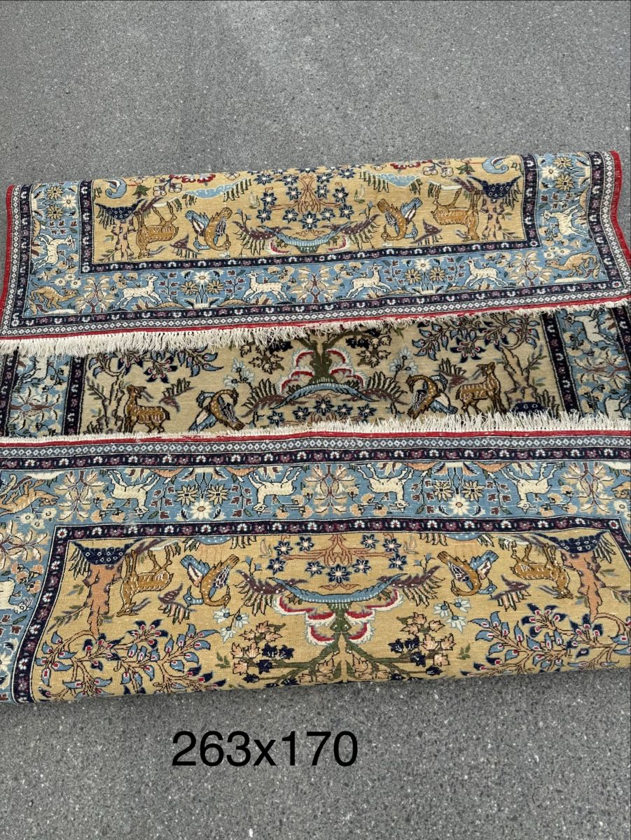 Tappeti: Perserteppich, Qom (Wolle &Seide )263x170 cm, – Usato da Büron venduto da Filadefia-888 7