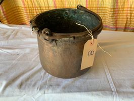 Kupferkessel mit Henkel, D20cm, Patina, alt