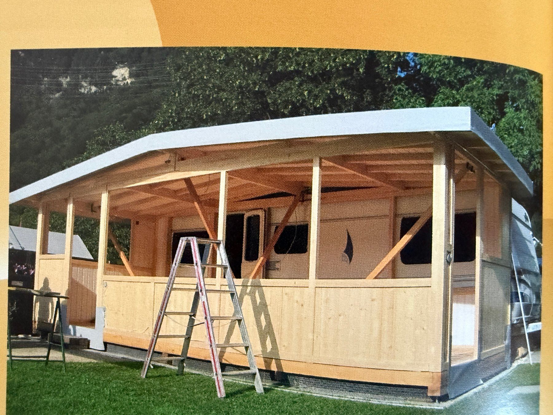 Verande & Tende da sole: Komplettes, winterfestes Haumes Vorzelt mit Holz-Innenausbau – Usato da Winkel venduto da m_schi 1
