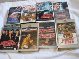 8x VHS Rarität - Karate Tiger 1 2 3 4 5 6 8 9 - Action
