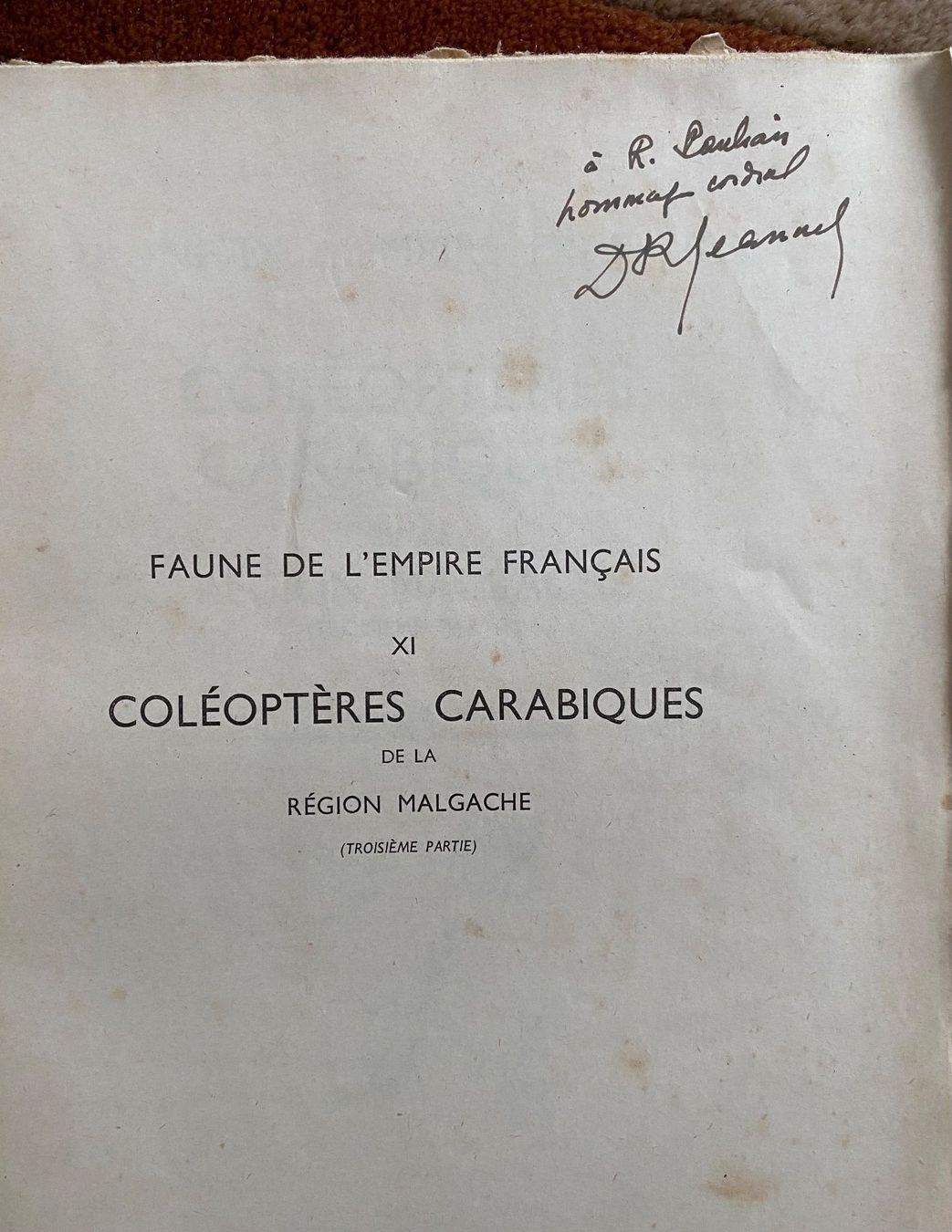 Libri: Coléoptères carabiques  malgaches 1946 – Usato da Petit-Lancy venduto da Hastala42 2