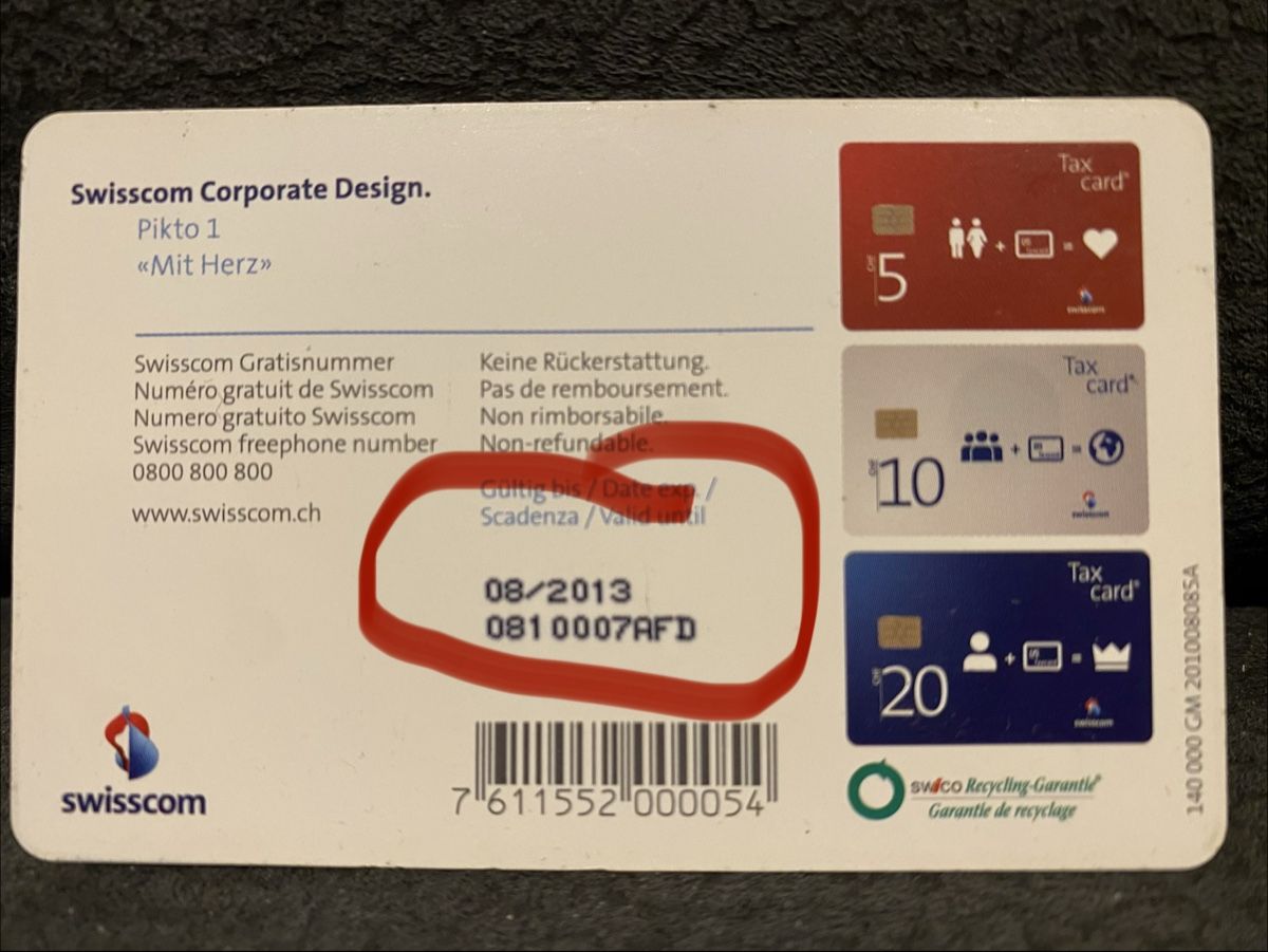 Schede telefoniche: Taxcard dos 1 – Usato da Lausanne venduto da babacard10 1