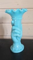 Jugendstil Vase Hand Füllhorn Glas antik