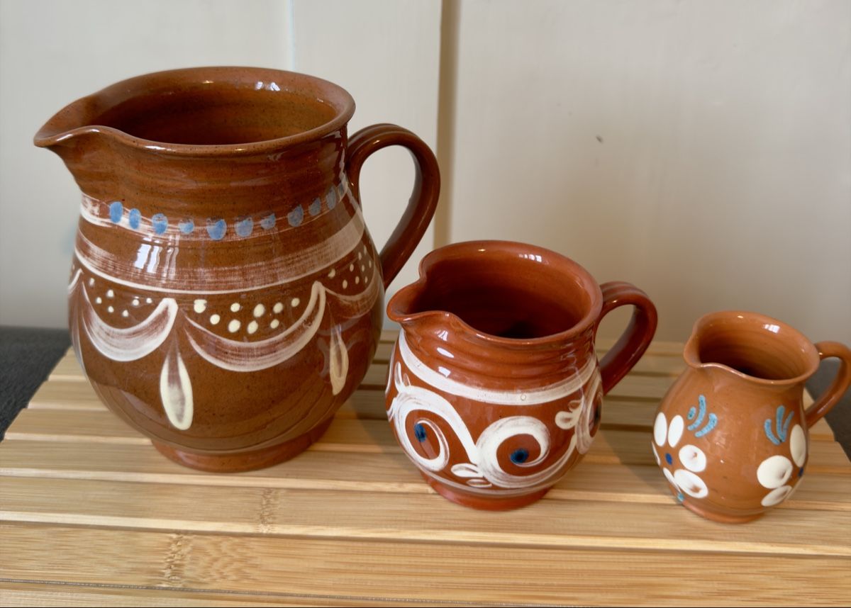 Teiere: Keramik-Krug-Set 3er-Set Terrakotta mit Muster – Usato da Widnau venduto da kustercarmen