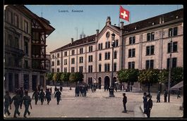 AK Luzern, Kaserne mit Soldaten