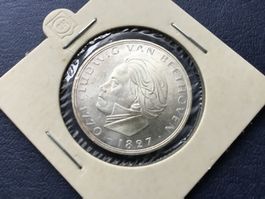 5 DM Silbermünze Ludwig van Beethoven 1970 VZ ++