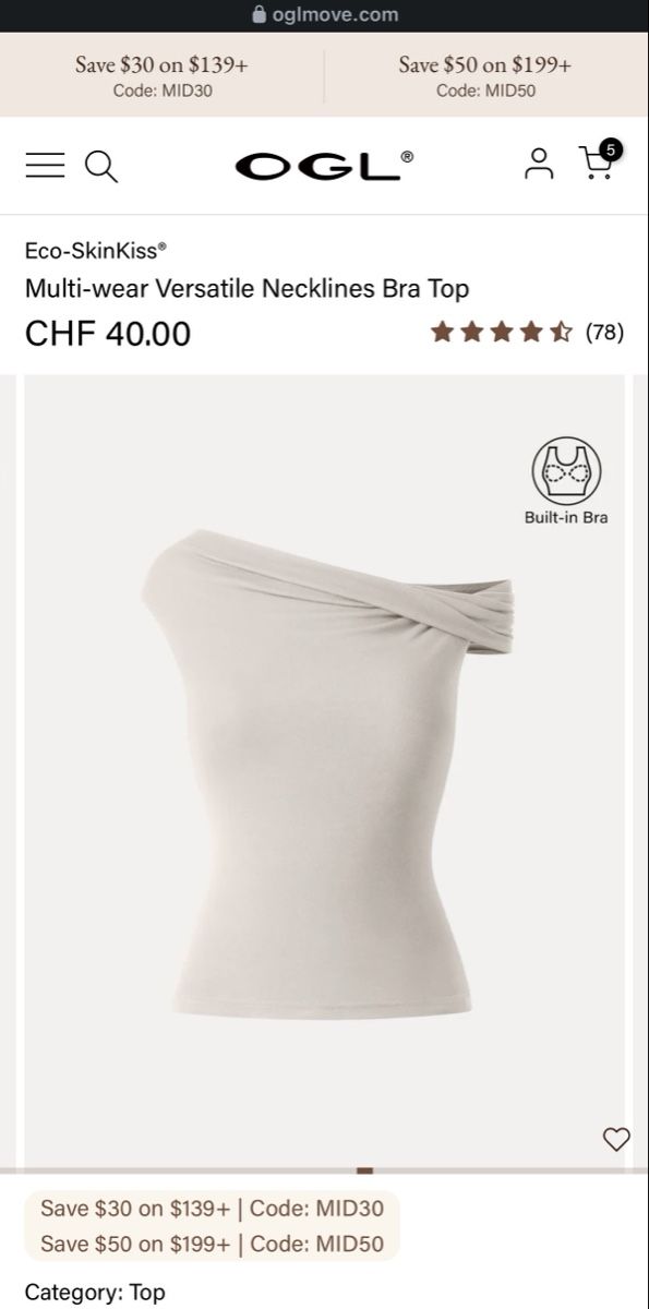 Top: NEW - OGL Off-shoulder Top – Nuovo e nell'imballaggio originale da Zürich venduto da han_x9xh