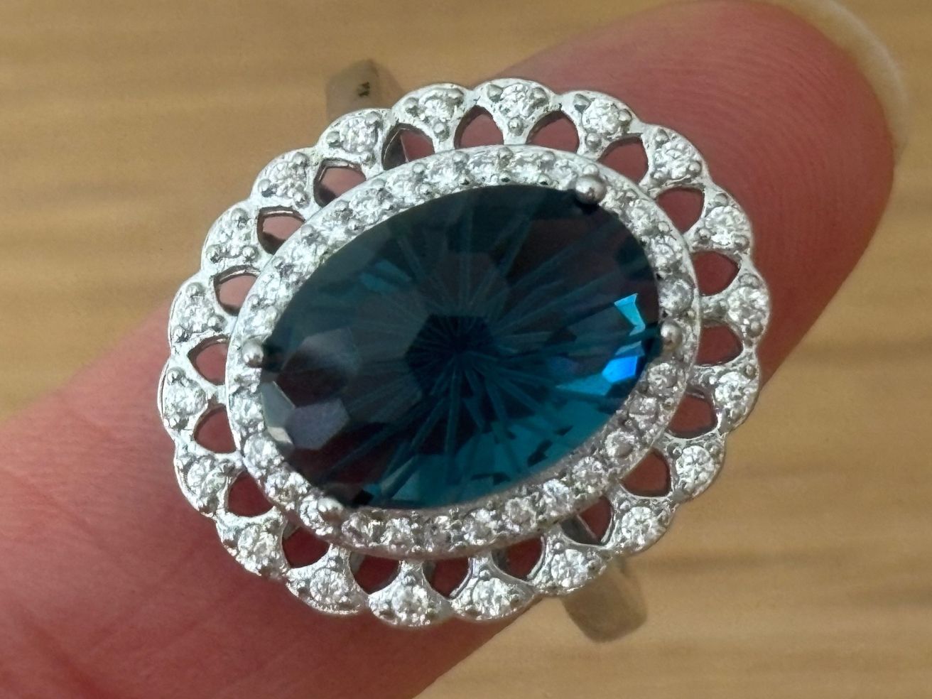 Anelli: Luxus Elegante Gr.19/9 Ring Farbe: Silber /blau – Nuovo (secondo la descrizione) da Biel-Bienne venduto da Roserosse13 2