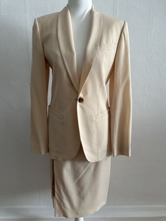 Anzug Damen Jean Paul Gaultier beige 100% Schurwolle