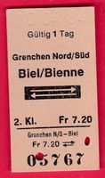 KARTON BILLETT,GRENCHEN NORD/SÜD - BIEL/BIENNE,2.KLASSE,RETO