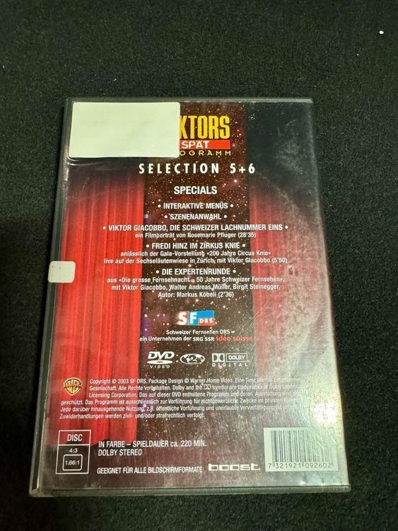 Tutti i DVDs: SF DRS/ Viktors Universum - Final mit Viktor Giacobbo – Usato da Bonstetten venduto da Moeriger 1