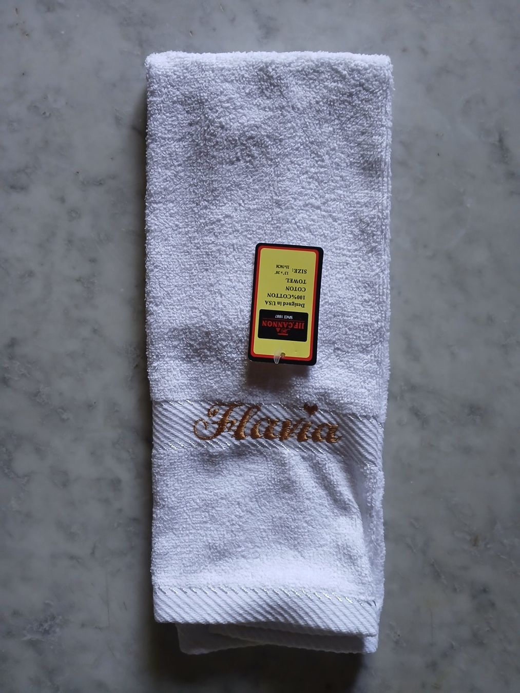 Teli da bagno: Asciugamano ricamato "Flavia" – Nuovo e nell'imballaggio originale da Baar venduto da fla_v78d