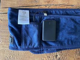 Beheizbarer Wärmegürtel mit Powerbank  USB  Dunkelblau