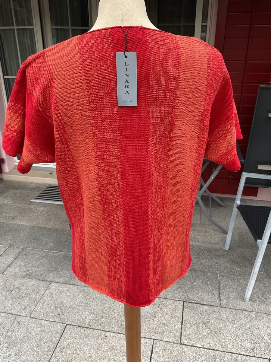 Pullover & Sweatshirts: Kurz Arm Strick Pullover M Linen / Cotton Orange rot Töne – Neu (gemäss Beschreibung) aus Wil ZH von RiccardaWegmann 1