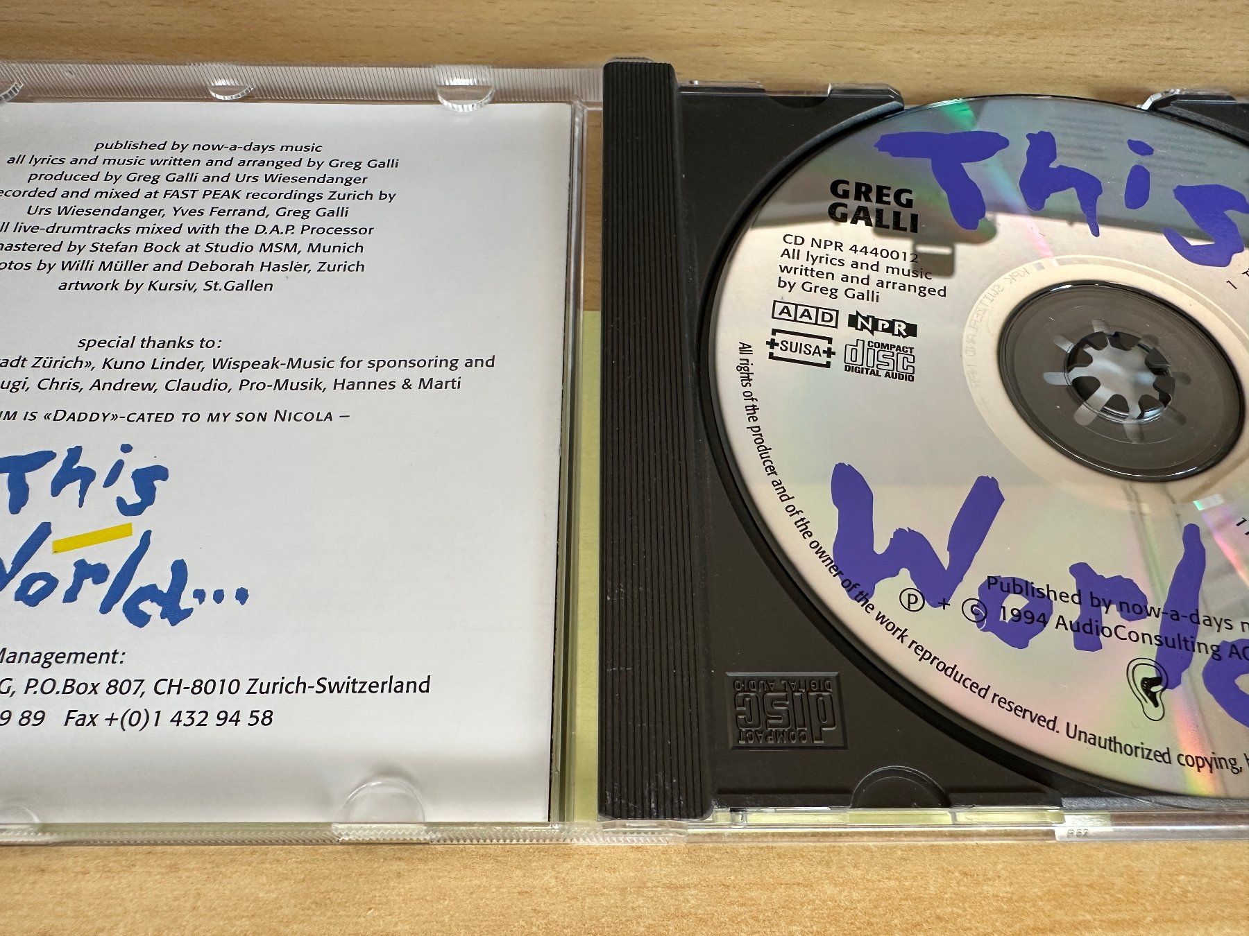 CD: Greg Galli – This World – Usato da Rikon im Tösstal venduto da Alpenmutz 2