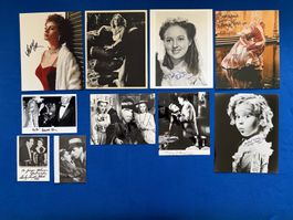 10 x Original Autogramme Loren Shirley Temple Jess Lange COA
