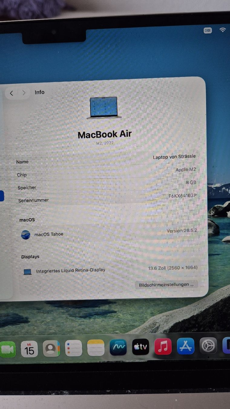 Apple Notebooks: MAC BOOK AIR13/M2-8/8G/256G/STARLIGHT – Gebraucht aus Ennetaach von MStr74 9