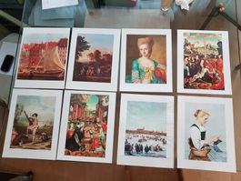 Set von 8 Kunstblättern – Berühmte Meisterwerke
