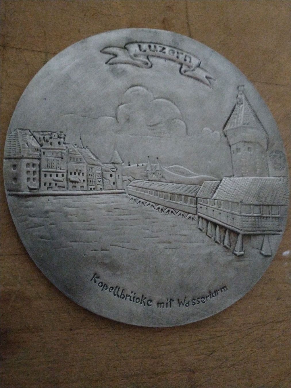 Schilder: Zinn Schild Luzern Kapellbrücke – Gebraucht aus Dierikon von lismar13 2