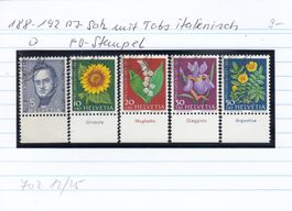 188-192 PJ-Satz mit Tabs italienisch, FD-Stempel