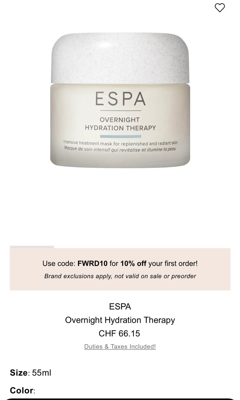 Cura del viso: ESPA Overnight Hydration Therapy - Mini Grösse - Neu! – Nuovo e nell'imballaggio originale da Zürich venduto da deruja 3