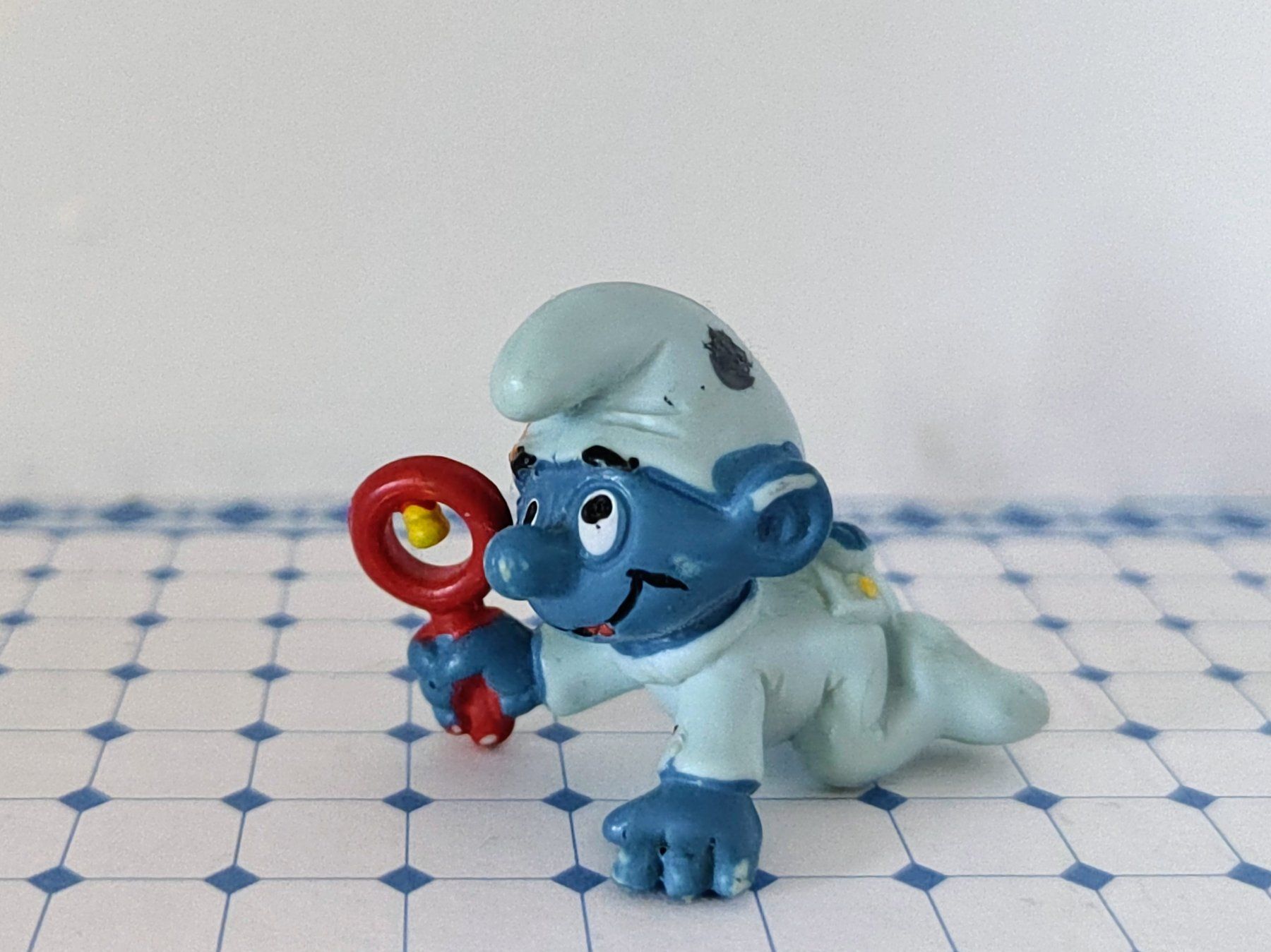 Schleich Statuette: Schlumpf 20203 Babyschlumpf blau 1984 – Usato da Rüti ZH venduto da Prostias