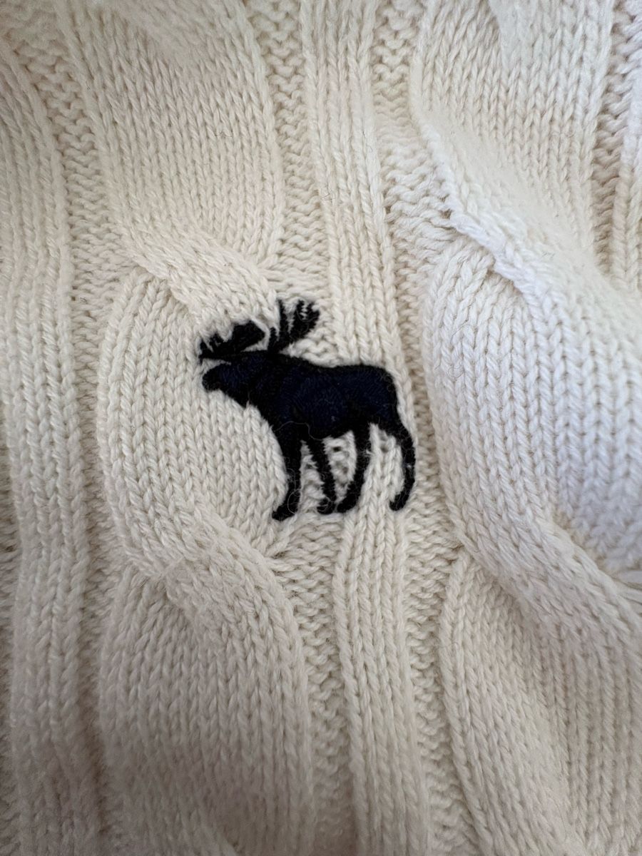 Abercrombie Pullover & Sweatshirts: Abercrombie & Fitch Pullover Creme L Kabelstrick Elch Logo – Gebraucht aus Obbürgen von cla_x9h6 2