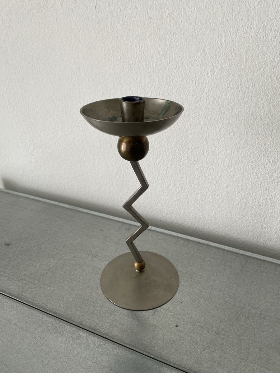 Kerzenständer: Zig zag Memphis postmodern Kerzenhalter – Gebraucht aus Basel von Amechan. 4