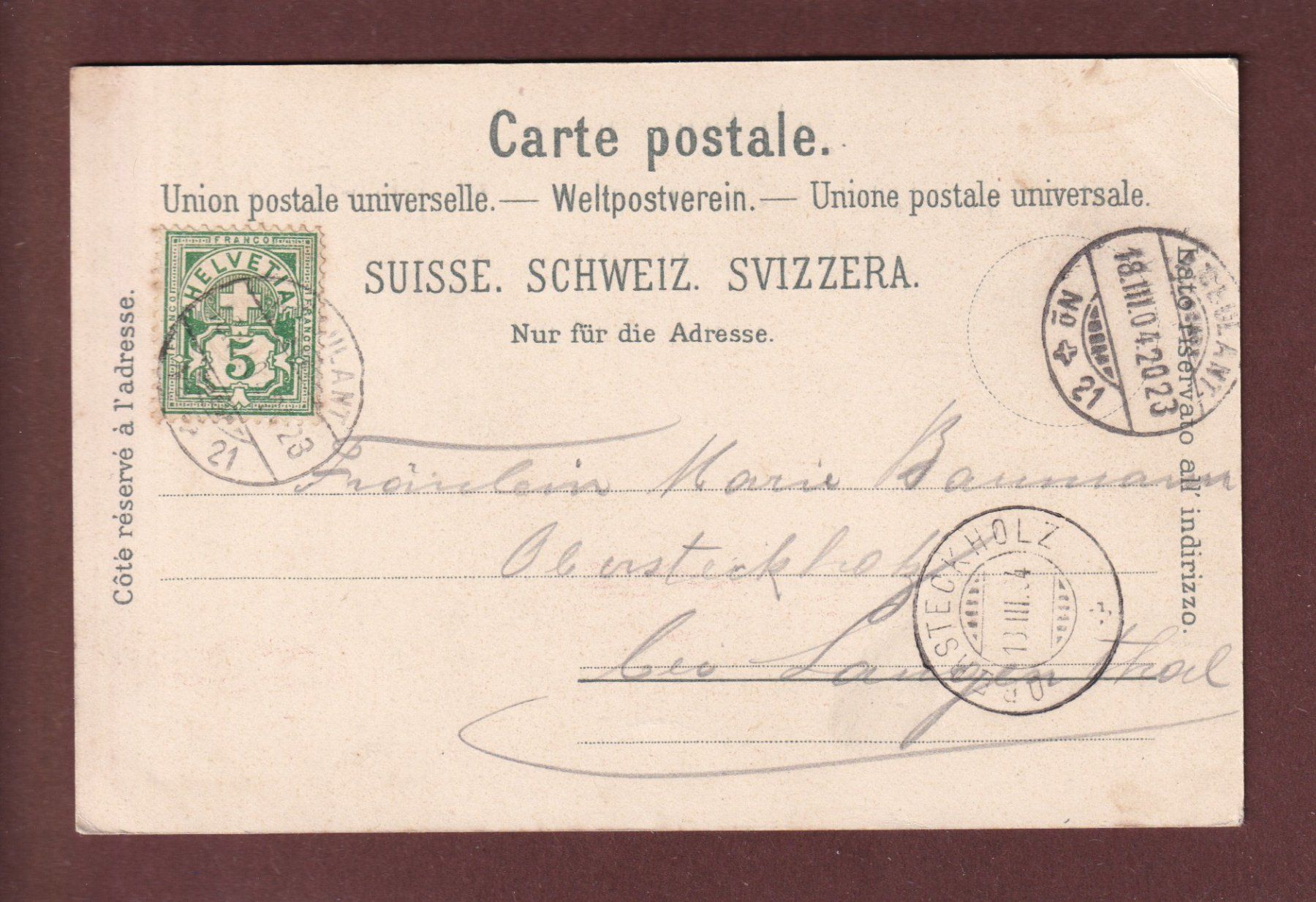 Cartoline postali: BASEL - Historisches Museum - 1904 // kleiner Eckbug // – Usato da Pully venduto da nicecards 1