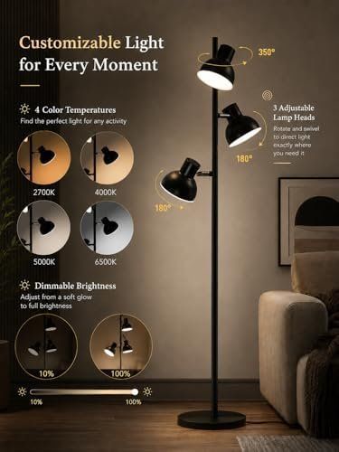 Lampade: LED Stehlampe 36W dimmbar 3 Licht Leselampe – Nuovo e nell'imballaggio originale da Hundwil venduto da Stallone5 2