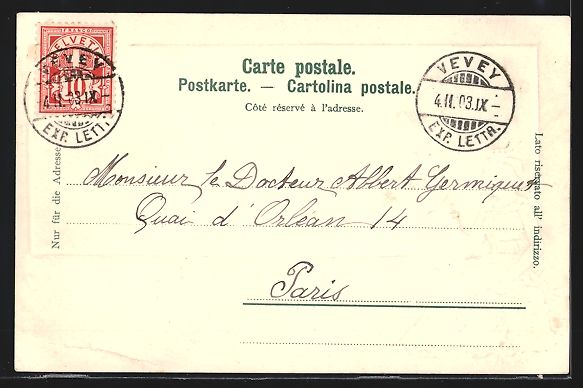 Cartes postales: Passepartout-Lithographie Vevey, Wallanl – D'occasion à Berlin par bartko-reher 1