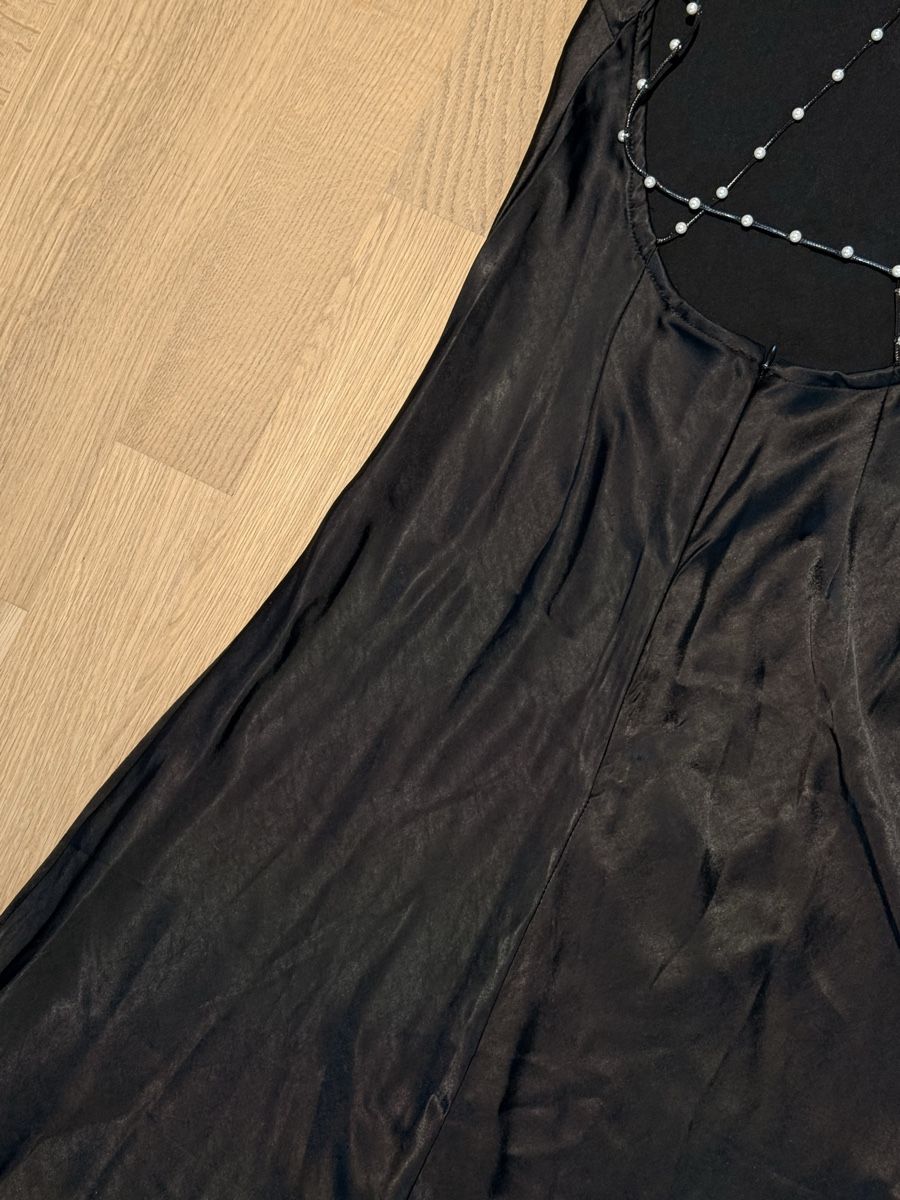 Kleider: Last chance - Black long dress with pearl straps size S – Neu (gemäss Beschreibung) aus Spreitenbach von 94l_9shv 1