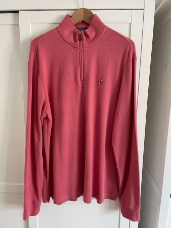 *NEU* Polo Ralph Lauren Estate Rib Quarter Zip, pink, Gr. L