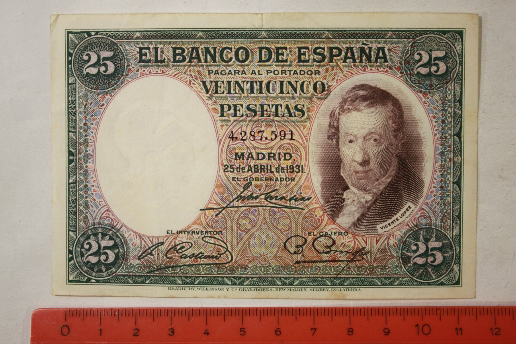 Billets de banque: 25 pesetas 1931 – D'occasion à La plaine par 762
