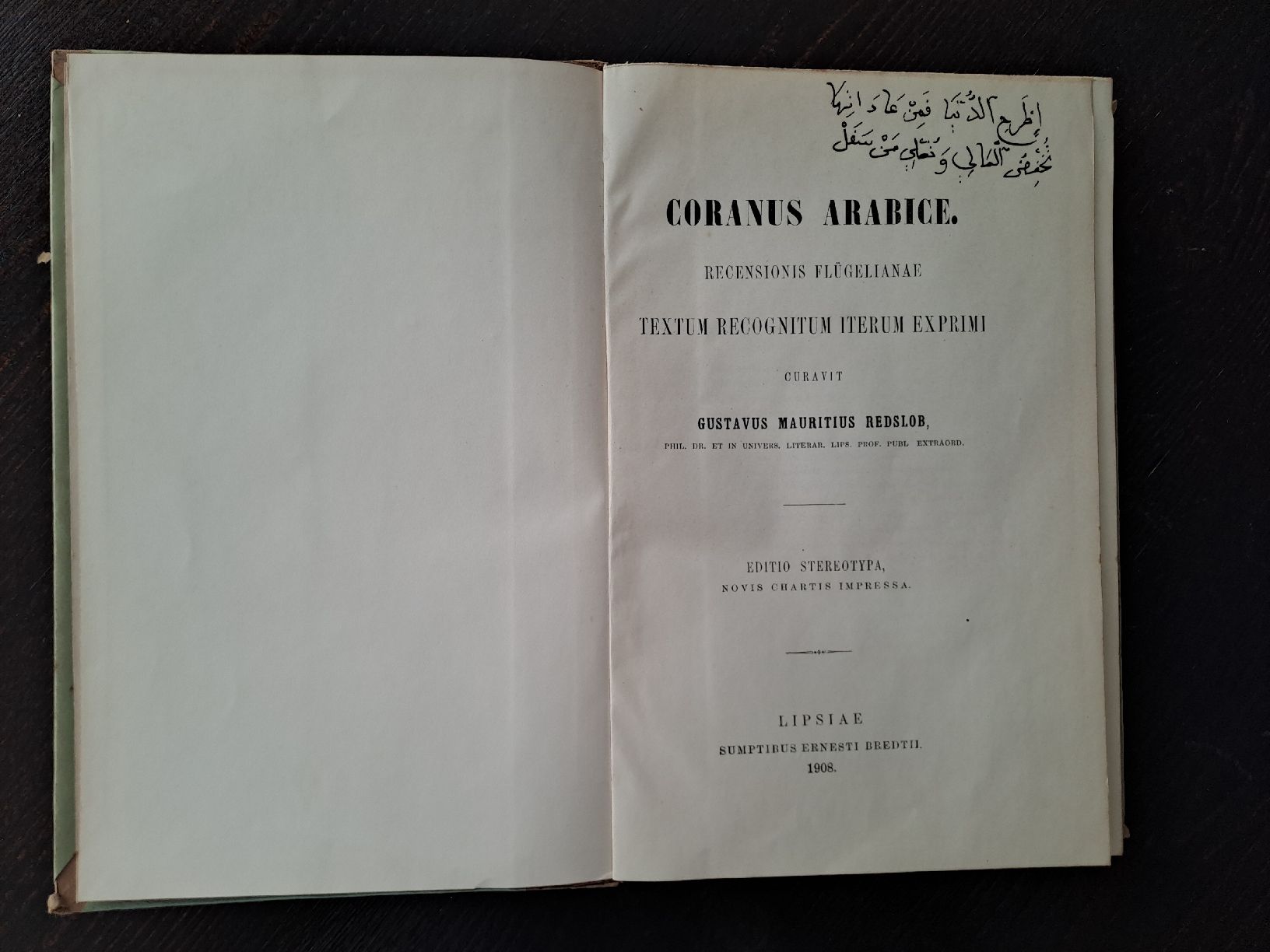 Bücher: Koran, Coranus Arabice, Leipzig 1908 – Gebraucht aus Zürich von cla_pb5j