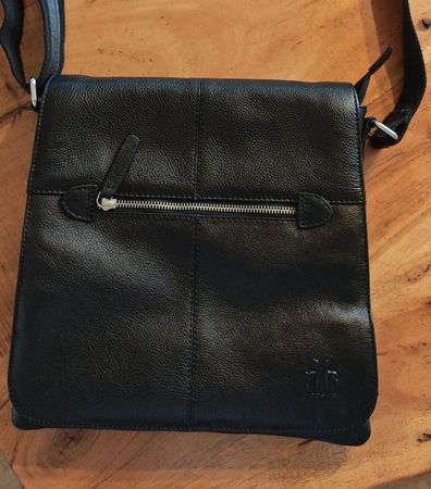 Schultertasche Leder schwarz Marke Rosme neu