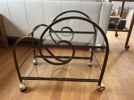 Eleganter Jugendstil Servierwagen Gold Messing